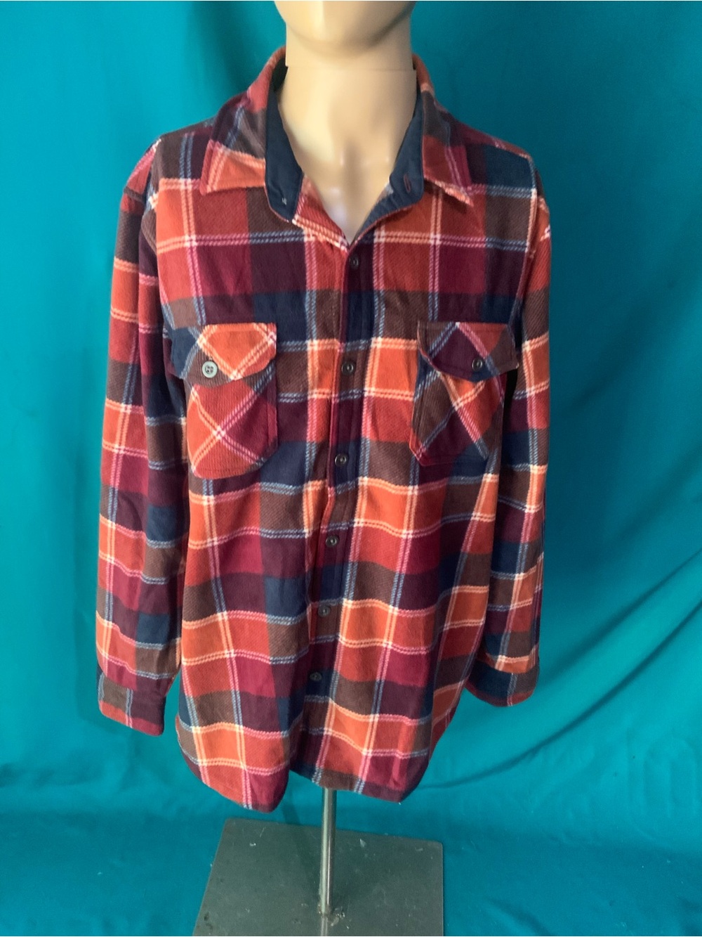 FREEDOM FOUNDRY MENS’ PLAID FLEECE SHIRT, HEAVY-DUTY, LONG-SLEEVE BUTTON-DOWN